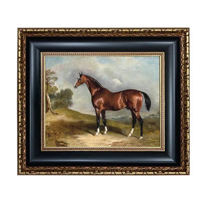 Portrait of Sultan in Landscape Framed Oil Painting Print on Canvas in Black and Antiqued Gold Frame - Edwina Alexis