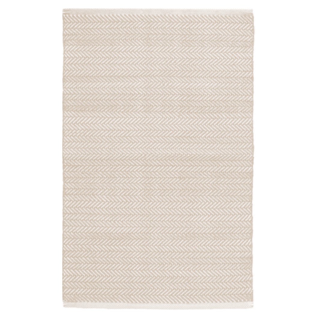 Herringbone Linen Indoor/Outdoor Rug and Floor-Lock Solid Rug Pad (3x5) - Edwina Alexis