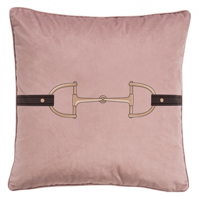 Blush Pink Velvet Snaffle Bit Pillow - Edwina Alexis