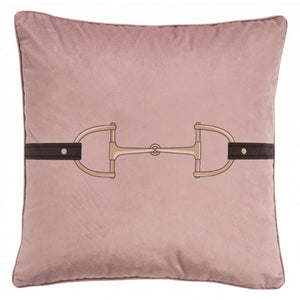 Blush Pink Velvet Snaffle Bit Pillow - Edwina Alexis